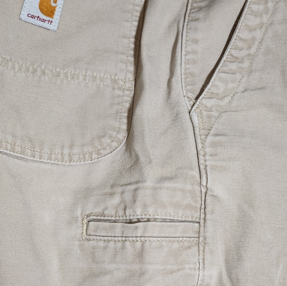 Carhartt Beige 100% Cotton Canvas Relaxed Fit Utility Cargo Pants Men's Sz 38X30 - Picture 5 of 11